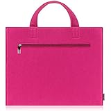 PLEMO Felt 13-13.3 Inch Laptop / Notebook Computer / MacBook / MacBook Pro / MacBook Air Sleeve Case Bag Cover with Handle, Pink