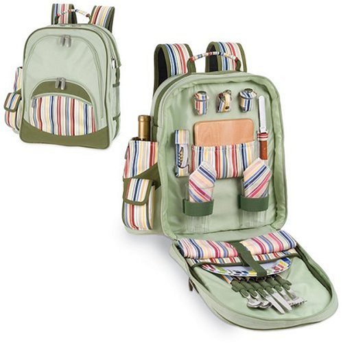 Picnic Time Avalon - Riviera Stripe Deluxe Picnic Backpack 531-30-990