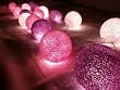 I Love Handicraft Grape Wine Color Set Cotton Ball String Lights Patio Wedding and Party Decoration (20 Balls/set)