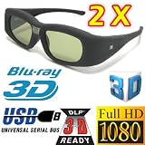 #1: 2 Stück Vidimensio 3D Brille "EXCLUSIVE" zu 3D DLP Projektoren (USB aufladbar)