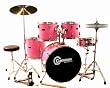 Pink Drum Set For Sale Complete Full-Size Kit with Cymbals and Stands