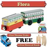 Flora from Thomas The Tank Engine Wooden Train Set - Free 2 Pieces of Track and Free...