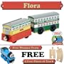 Flora from Thomas The Tank Engine Wooden Train Set - Free 2 Pieces of Track & Free Thomas the Tank Engine