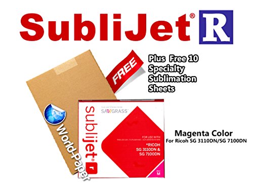 Sublijet-r Ricoh Sg 7100dn Magenta Sublimation Cartridges Plus Free 10 Specialty Sublimations Sheets