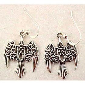 Sterling Silver Morrigan Raven Earrings Celtic Pagan