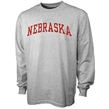Nebraska Cornhuskers Ash Vertical Arch Long Sleeve T-shirt