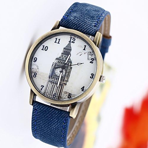 Nollimet Vintage Special Big Ben Patten Quartz Analog Classic Stainless Steel Jean Watch Blue