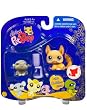 Littlest Pet Shop Cuddliest Pet Pairs Portable Collectible Gift Set - Hamster (#980) and Chinchilla (#1102) Plus Water Bottle