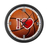Large Wall Clock I Love Basketball