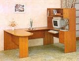 Executive Oak Finished Computer Desk With Return