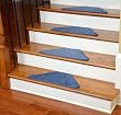 Washable Non-Skid Carpet Stair Treads - Solid Blue Hexagon (13)