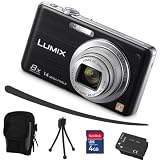Panasonic Lumix FS 33 schwarz + Mega Zubehör (4GB + Tasche + 2Akkus + KFZ )