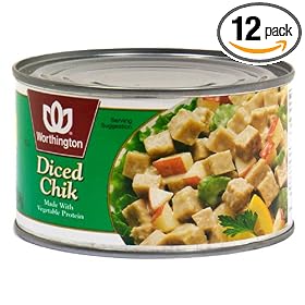 Worthington Diced Chik, Fat Free, 13-Ounce Cans (Pack of 12)