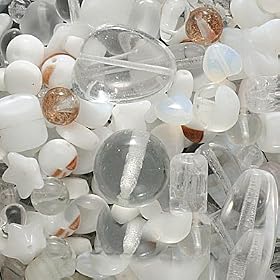 Czech Glass Bead Mix Assorted Shapes White Mixed (2 Ounce)