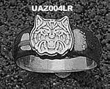 Arizona Wildcats Wildcat Face Ladies' Ring Size 6 3/4 - Sterling Silver Jewelry