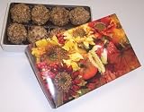 Scott's Cakes Pecan White Chocolate Truffles 1/2 Pound Fall Leaf Box