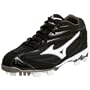 Mizuno Men's 9-Spike Lite Blaze PU Mid Cleat,Black/White,10 M