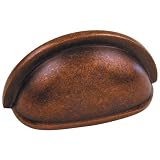 3 Half Circle Drawer Pull - Antique Copper - Set of 5