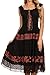 Sakkas Monica Boho Smocked Waist Sleeveless Mid-Length Embroidered Batik Dress