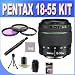 PENTAX DA 18-55mm f/3.5-5.6 AL Weather Resistant Lens for Pentax Digital SLR Camera + 3 Piece Filter Kit + Lens Pen Cleaner + Shock Proof Deluxe Lens Case + Microfiber Cleaning Cloth + Accessory Saver Bundle!