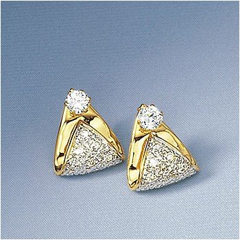 14kt Cz Triangle Jack & Stud