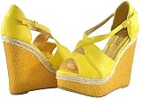 51S6EVbFhYL. SL160  Bonnibel Queenie 2 Yellow Women Wedge Sandals