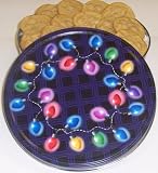 Gourmet Food : Scott's Cakes 2 1/2 lb. Peanut Butter Cookies in a Christmas Lights Tin