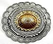 Concho Diamondcut Pewter/Brass Buckle