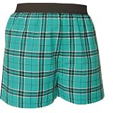 Teal Blue and Black Tartan Plaid Check Cotton Flannel Plaid check boxers boxer shorts available in 5 adult sizes exposed waist false fly