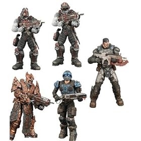Gears of War NECA Series 3 Set of 5 Action Figures (Marcus Fenix, COG Soldier, Palace Guard and Locust Drones Cyclops and Grappler)
