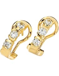 Pair of 18K Yellow Gold Diamond Earrings - 0.60 Ct. -- LIFETIME WARRANTY