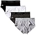 Lacoste Men's Cotton Underwear Brief, 4 Pack, Black/White/Charcoal/Grey, X-Large