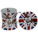BRITISH BULLDOG China Dog Mug & Coaster Gift Set - Ideal Fathers Day Gift Idea