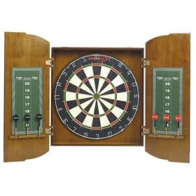 Halex 64778 Fleetwood Bristle Dartboard Wood Cabinet Set by