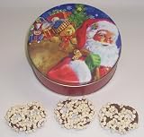 Scott's Cakes Milk Chocolate Covered Pretzel with White Chocolate Chips in a Mini Santa's Toys Tin