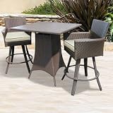 Melrose Pub Table Set with Glass Top