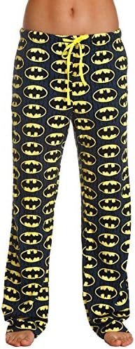 Womens Batman Glow in the Dark Logo Lounge Pants (Medium)- Multi