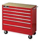 SK 86069 41-1/2-Inch Long by 18-3/4-Inch Wide by 42-3/8-Inch High 6 Drawer Red Single Bank Work Station