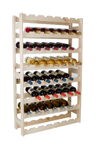Wine Rack Wooden Shelf Bottle Shelf for 56 Bottles in Nature