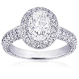 1.75 Ct Oval Diamond Engagement Ring SI2 Vintage Pave