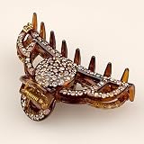 Rousseau Diamond Amber - Cubitas Avignon Collection (Made in France, Hand-set Swarovski Crystals, Claw Clip)