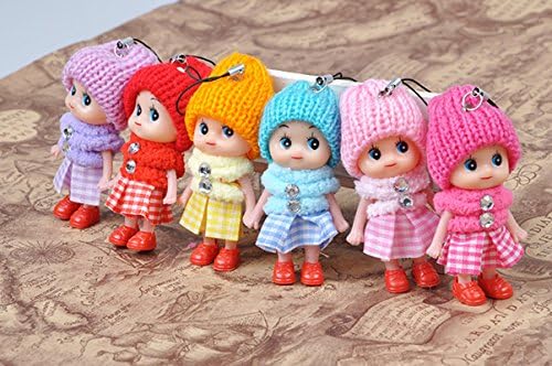 Giftoys Super Cute Big Eyes Baby Girl Mini Dolls Cake Toppers Giftset Set of 6