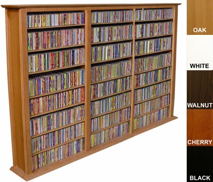 Spartak Bookcase Media Tower – Triple 2403WHITE (White) (50″H x 76″W x 9.5″D)