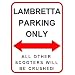 Lambretta Scooter Parking Only - Small Aluminium Wall Sign 15x20cms