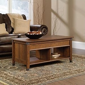 Sauder Carson Forge Lift-Top Coffee Table, Washington Cherry Finish