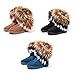 Weixinbuy Womens Suede Snow Ankle Boots Faux Fur Tassel Flat Shoes Green 40
