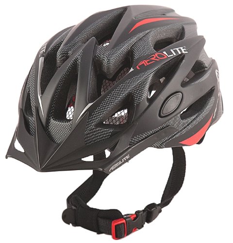 Aerolite Men's AeroFoil Bicycle Helmet - Black/Red, Size 58-61