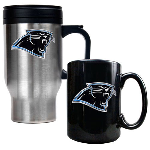 Carolina Panthers NFL Travel Mug & Ceramic Mug Set - Primary logo