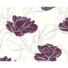 Livingwalls 1319-28 Tapete, florales Muster, wei� grau lila
