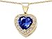 2.20 cts 925 Sterling Silver 14K Yellow Gold Plated Created Heart Shaped Sapphire Pendant